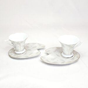 Antique Vintage Porcelain Coffee Espresso Tea Cup & Saucer Oriental Peacock Set